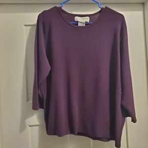 Textured dress top 3/4 sleeve